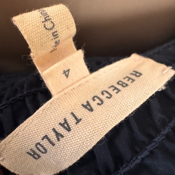 Rebecca Taylor navy  Off-Shoulder Button-Down Top NWOT - Picture 6 of 7